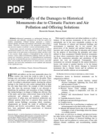 A Study of The Damages To Historical Monuments Due To Climatic Factors and Air Pollution and Offering Solutions