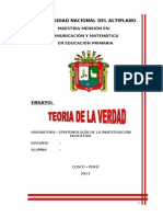 Ensayo Teoria de La Verdad