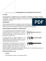 Instructivo de Uso de Calibradores Tipo Pie de Rey