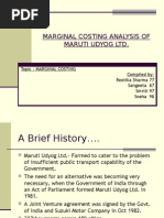 Marginal Accounting of Maruti Udyog LTD