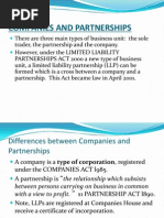 Companies and Partnerships