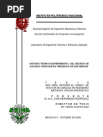 Estudio Teorico Experimental Del Secado de Solidos Porosos en Presencia de Esfuerzos