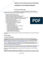 2012 Benefits and Conditions For The Graduate Research Scholarships 2012 Benefits and Conditions For The Graduate Research Scholarships