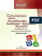 Cuaderno para La Planificación Curricular - Educación Especial