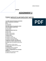 Assignment 2: Topic:Molecular Biology Mcqs