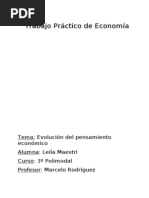 Economia Evolucion Del Pensamiento Economico