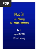 Peak Oil:: The Challenge, The Possible Responses