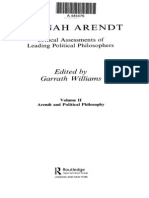 Hannah Arendt - Critical Assemssments of Leading Political Philosophers Ed Garrath Williams PDF