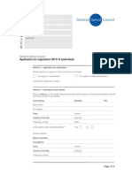 General Optical Council: Application For Registration 2013-14 (Individual)