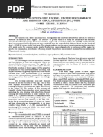 Experimental Study On D I Diesel Engine Performance and Emission Characteristics (No) With Come - Diesel Blends