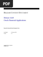 Release 11i10 Oracle Financial Applications: Elease Ontent Ocument