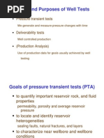 Types and Purposes of Well Tests