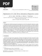 Optimization of A Solar Driven Adsorption Refrigeration System PDF