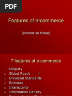 Features of E-Commerce