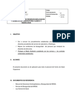 Plan de Eliminacion de Residuos Biologicos y Quimicos de Laboratorio Clinico y Radiologia