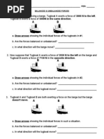 Balanced & Unbalanced Forces Practice 2012