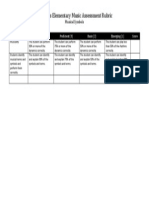 Music Symbols Rubric