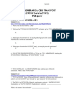 Cell Membrane and Transport Web Quest