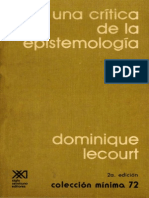 Lecourt, Dominique - para Una Critica de La Epistemologia