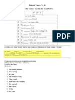 Present Tense - To Be Type The Correct Word in The Boxes Below