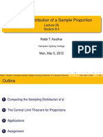 Lecture 26 - Sampling Distribution Proportion PDF