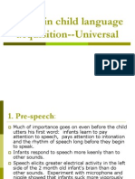 Stages in Child Language Acquistion - Universal