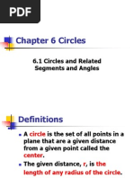 6.1 Circle and Related Segments and Angles