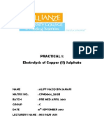 LR 1 Electrolysis of Copper Sulphate