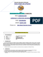 Programacion Analitica de Lenguaje y Literatura 5 (Profesor Aldo Sanchez) Cuarto Bimestre