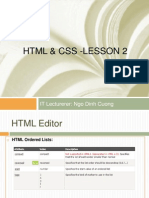 HTML & Css - Lesson 2: IT Lecturerer: Ngo Dinh Cuong