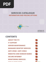 Services Catalogue: Information and Pricing Options