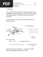 57:020 Mechanics of Fluids and Transport Processes Chapter 3 Professor Fred Stern Typed by Stephanie Schrader Fall 1999