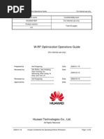 W-RF Optimization Operations Guide For Internal Use Only