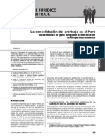 GACETA JURIDICA - Articulo La Consolidacion Del Arbitraje en El Perú