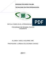 Programa de Rehabilitación para La Disgrafía