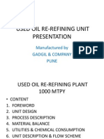 Re Refining Used Oil of 1000 Klpa Capacity