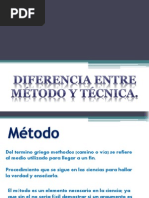 Diferencia Entre Metodo y Tecnica