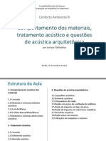 Aula 2013 - 10 - 17 - Comportamento Dos Materiais, Tratamento Acústico e Questões de Acústica Arquitetônica