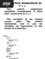 The Switch Statement in C++