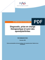 Diagnostic, Prise en Charge TRT Et Suivi Des Spondylarthrites