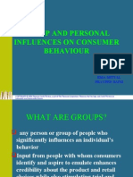 Group and Personal Influences On Consumer Behaviour