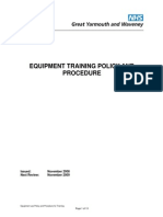 Equipment Training Policy and Procedure