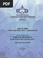 Codigo Del Nino Nina y Adolescente Ley 2026