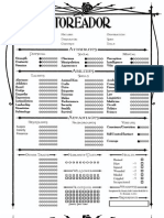 Toreador Editable Character Sheet