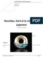 Bourdieu, Kant Et La Critique Du Jugement