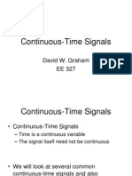 Continuous-Time Signals: David W. Graham EE 327