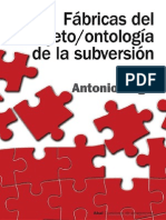 Fábricas Del Sujeto Ontología de La Subversión (3 Primeros Capítulos) - Antonio Negri