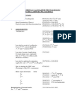 Academic Schedule/ Calendar For The Year 2012-2013 (For Circulation To Polytechnics) Semester Courses