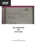 Apa Formatting and Style Guide