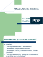 Consumatorul Şi Utilitatea Economică